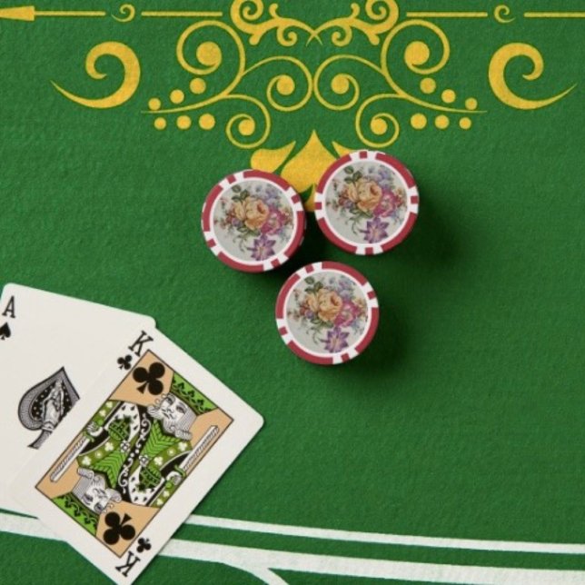 Elegance: Porcelain-Inspired Floral Poker Chips  (Creator Uploaded)
