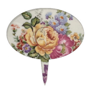 Elegance: Porcelain-Inspired Floral Toppers