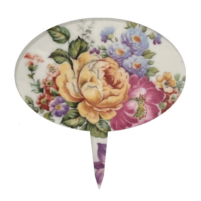 Elegance: Porcelain-Inspired Floral Toppers (Front)