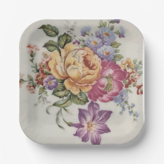 Elegance: Porcelain-Inspired Paper Plates (Front)