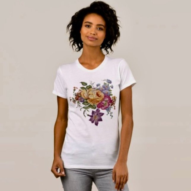 Elegance: Porcelain-Inspired T-Shirt  (Comfy tri-blend women’s tee feminine fit, scoop neck, short sleeves, relaxed fit.  
)