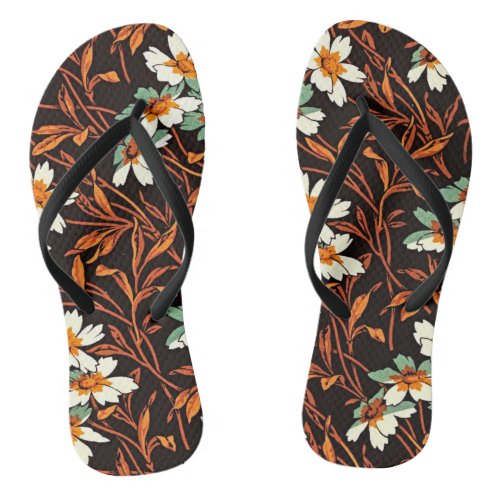 Elegance Redefined Antique Floral Flip Flops