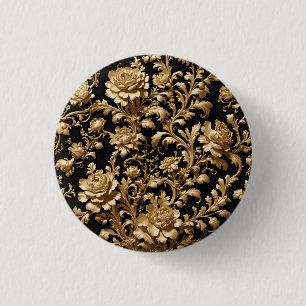 Elegance Redefined: Black and Gold Flemish Baroque Button
