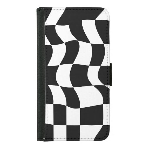 Elegance Redefined Black and White Lined Pattern Samsung Galaxy S5 Wallet Case