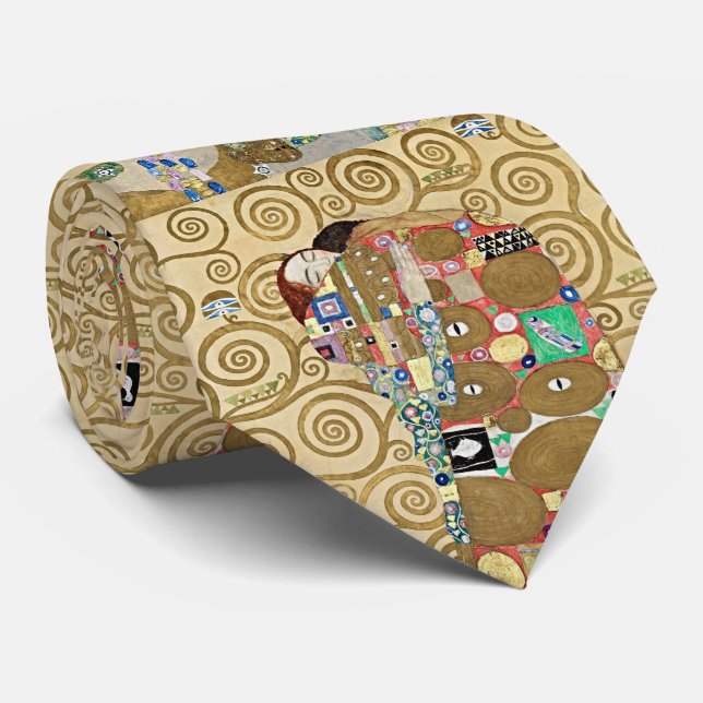 Elegance Redefined: Gustav Klimt's Fulfillment Neck Tie (Rolled)