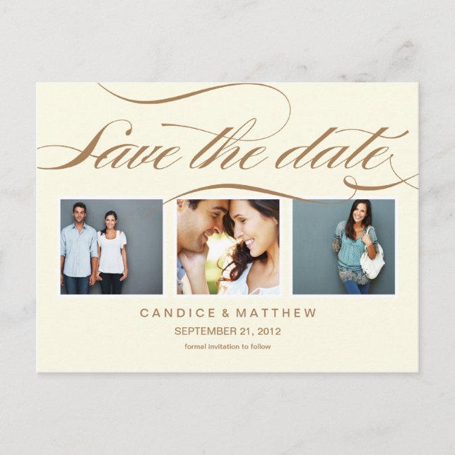 ELEGANCE | SAVE THE DATE ANNOUNCEMENT POSTCARD (Front)