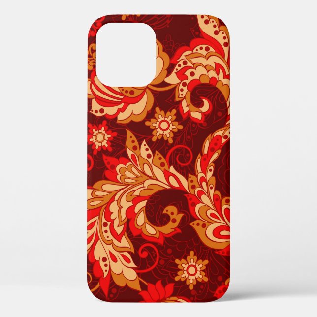 elegance seamless pattern with ethnic flowers, vin Case-Mate iPhone case (Back)