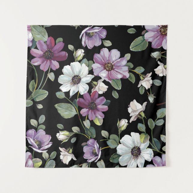 Elegance seamless pattern with flowers cosmos tapestry (Front)