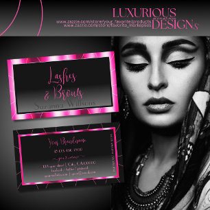 Elegance Shimmery Pink Black Gradient Stylish Business Card