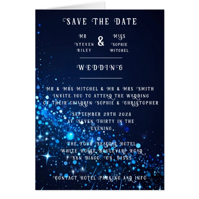 Elegance sparkle Wedding Collection Cards (Front)