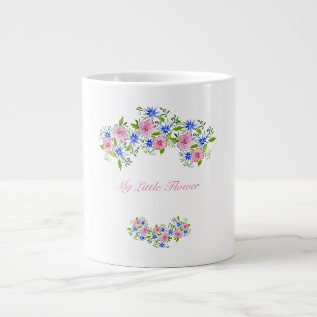 Elegance spring floral pattern giant coffee mug (Front)