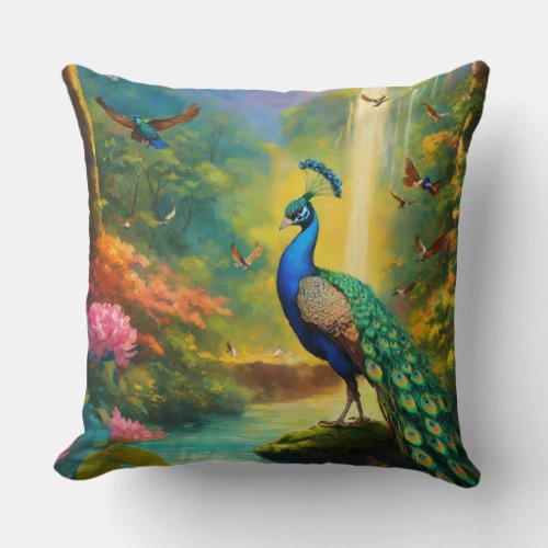 Elegance Unfurled Peacock_Inspired Pillow Designs