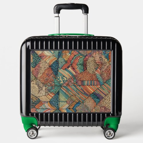 Elegance Unleashed Bespoke Zendoodle Pattern Suit Luggage