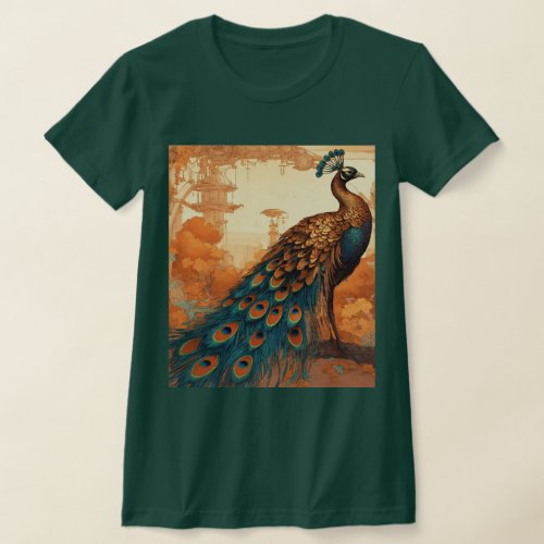 Elegance Unveiled Beautiful Peacock T_Shirt