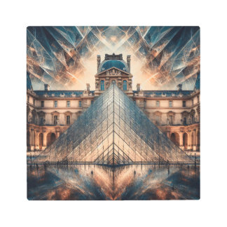 Elegance Unveiled: Louvre’s Glass Marvel Metal Print
