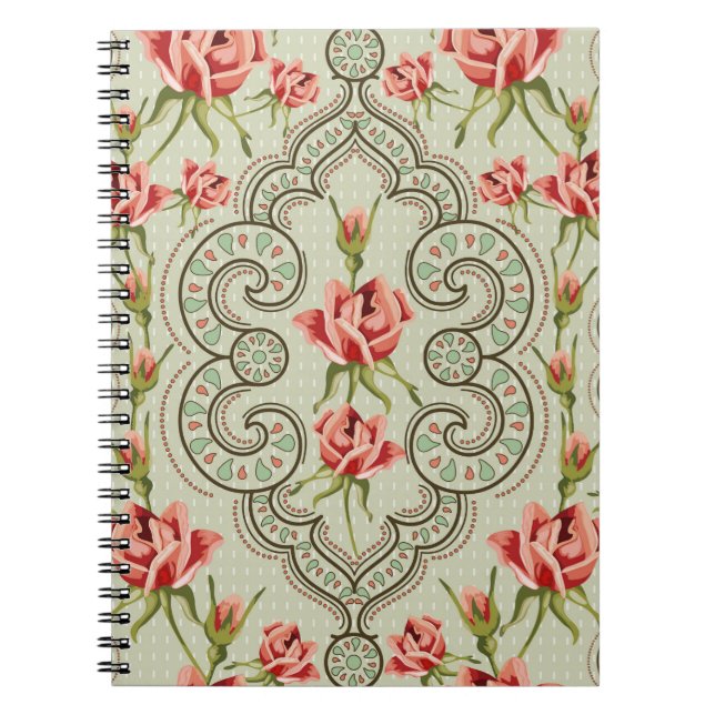 Elegance Vintage Seamless floral background Notebook (Front)