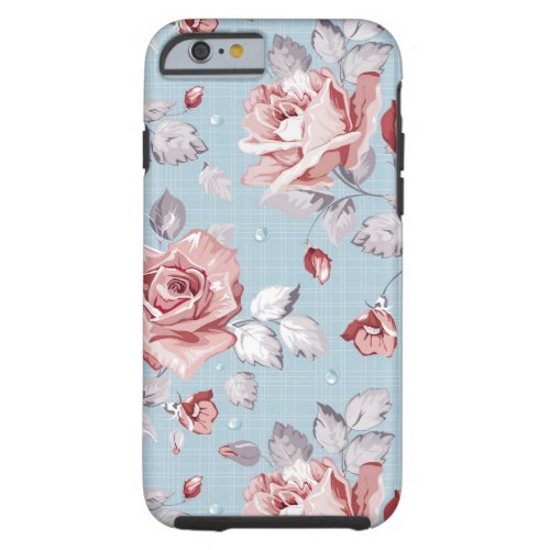 Elegance wallpaper pattern of pink roses 2 tough iPhone 6 case