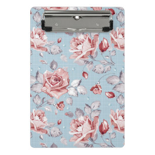 Elegance wallpaper pattern of pink roses 2 mini clipboard