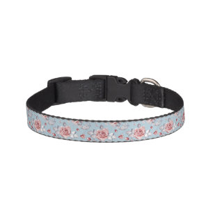 Elegance wallpaper pattern of pink roses 2 pet collar