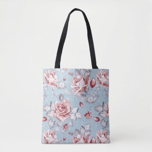 Elegance wallpaper pattern of pink roses 2 tote bag