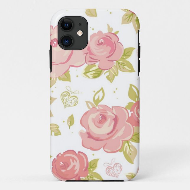 Elegance wallpaper pattern of pink roses 3 Case-Mate iPhone case (Back)