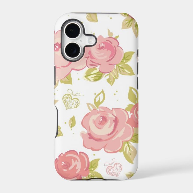 Elegance wallpaper pattern of pink roses 3 iphone case (Back)
