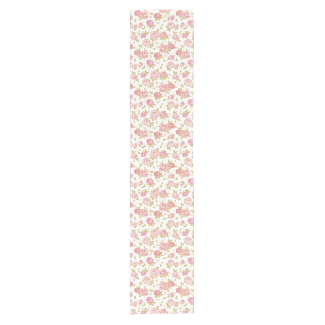 Elegance wallpaper pattern of pink roses 3 short table runner (Front)
