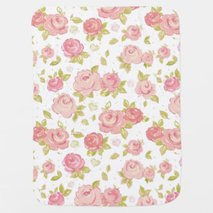 Elegance wallpaper pattern of pink roses 3 stroller blanket