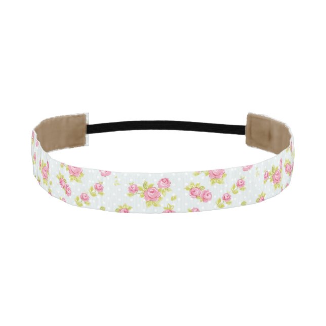 Elegance wallpaper pattern of pink roses 4 athletic headband (Front)