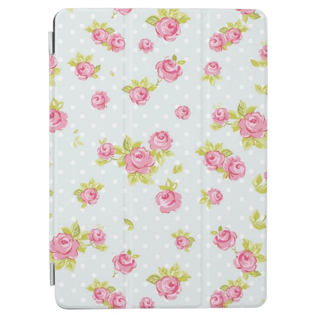 Elegance wallpaper pattern of pink roses 4 iPad air cover (Front)