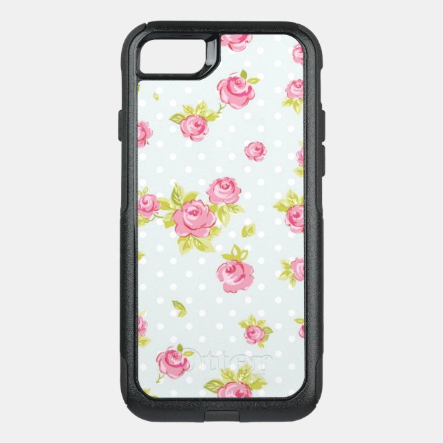 Elegance wallpaper pattern of pink roses 4 otterbox iPhone case (Back)