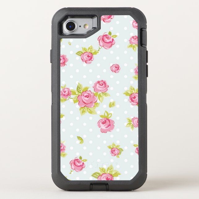 Elegance wallpaper pattern of pink roses 4 otterbox iPhone case (Back)