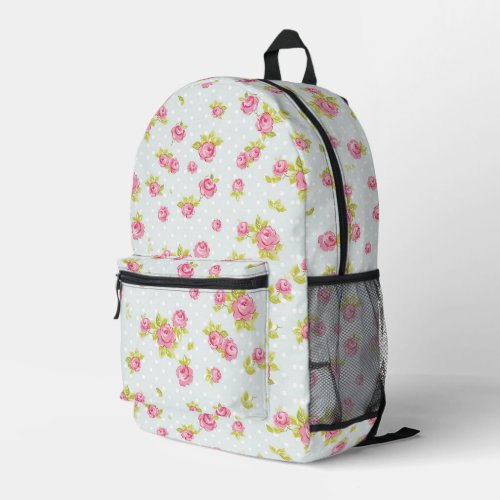 Elegance wallpaper pattern of pink roses 4 printed backpack