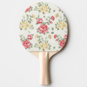 Elegance wallpaper pattern of pink roses Ping-Pong paddle