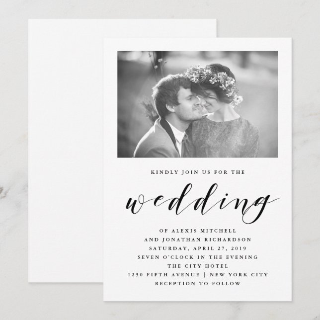 Elegance | Wedding Invitation with Photo (Front/Back)