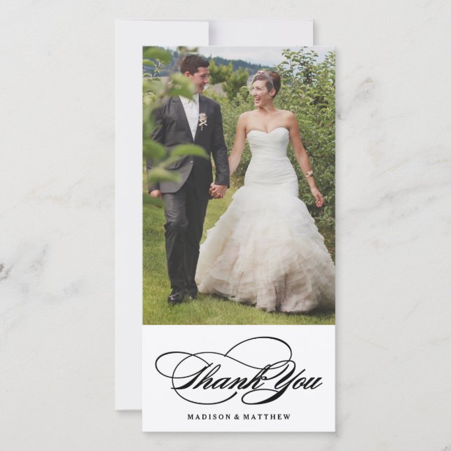 Elegance | Wedding Thank You Photo Card (Front)