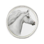 Eleganr Gray Arabian Horse Lapel Pin