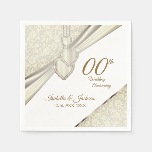 Elegant 00th Wedding Anniversary Design Napkins