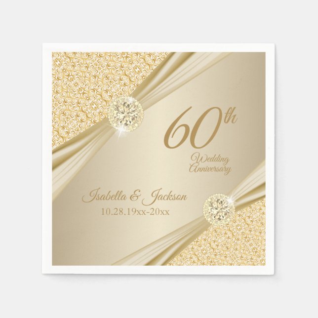 Elegant 00th  Wedding Anniversary Design Napkins (Front)