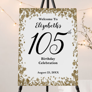 Elegant 105th Birthday With Gold Sequin Foam Board