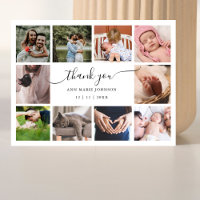 Elegant 10 Photo Collage Baby Shower Thank You
