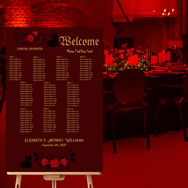 Elegant 10-Seat Wedding Seating Chart Foam Board (Creator Uploaded)
