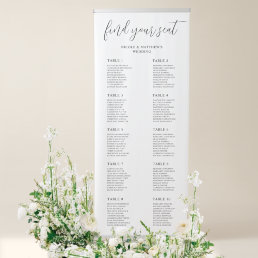 Elegant 10 tables or Less Wedding Seating Chart  Retractable Banner