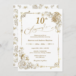 Elegant 10 year Anniversary Invitation