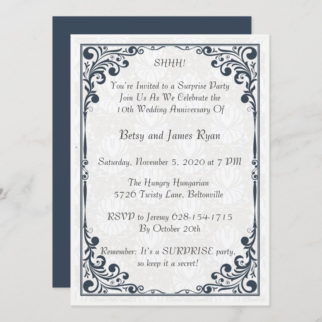 Elegant 10th Anniversary Celebration Invitation | Zazzle