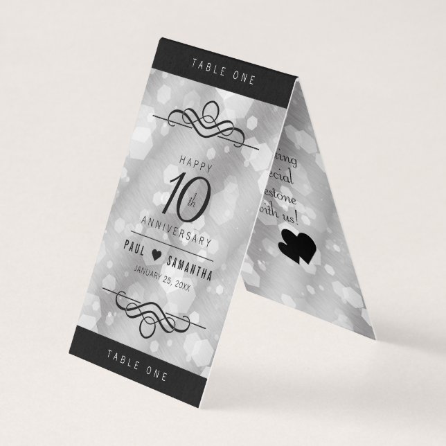 Elegant 10th Tin Wedding Anniversary Celebration (Front)