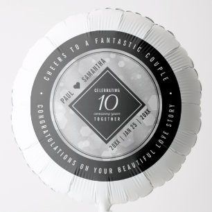 Elegant 10th Tin Wedding Anniversary Celebration Balloon