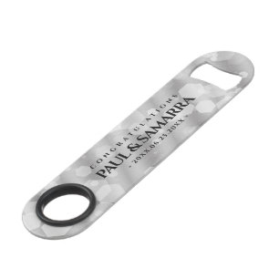 Elegant 10th Tin Wedding Anniversary Celebration Bar Key