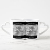 Elegant 10th Tin Wedding Anniversary Celebration Coffee Mug Set (Back Nesting)
