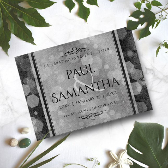 Elegant 10th Tin Wedding Anniversary Celebration Cutting Board (Creator Uploaded)